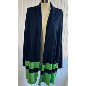 Lauren Ralph Lauren Linen Blend Blue Cardigan Size L-XL